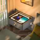 Floating Nightstand with Charging Station Bedside Table LED Smart Bedside Table Wall Mounted Nightstand Grey