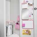 19 PCS Locker Accessories with Locker Shelf, Pink Locker Decorations for Girls, Back to School Essentials Magnetic Locker Organizer, Mirror, Whiteboard, Pen Holders, Magnetic Picture Frame and Magnets, 11.02 x 12.99 x 2.36 inches