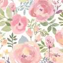 Orainege Floral Wallpaper Peel and Stick Wallpaper 16.9in x196.8in Peony Flowers Floral Contact Paper Removable Self Adhesive Wall Paper Decorative for Cabinets Walls Shelf Liner, Peachy