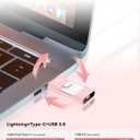 MFi Certified Flash Drive for iPhone 512GB, Photo Stick Memory Stick for iPad, USB Thumb Drive for Photos Videos Transfer & Backup, External Storage Compatible for iPhone/Android/PC/Mac (Light Pink)
