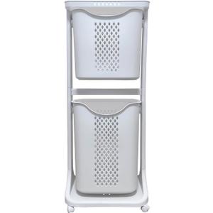 Laundry Basket Bathroom Multi-layer Clothes Storage Basket Household, Simple Kitchen Shelf Fruit Stand (2 Layers), 17.13 x 17.13 x 42.52 inches