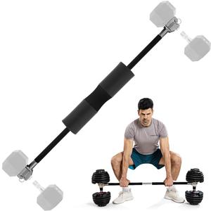 Adjustable Dumbbell to Barbell Converter Bar - Metal Solid Heavy-duty Versatile Barbell Weight Bars for Lifting Full Body Workouts Home Gym Fitness - Up to 200 lb Capacity