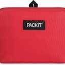 PackIt Freezable Snack Bag, Poppy, Built with ECOFREEZE Technology, Collapsible, Reusable, Zip Closure, Designed For Keeping Snacks Fresh On the Go (Red)