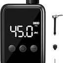 Small Bike Tire Inflator, Portable Bicycle Inflator Pump with Ball Needle & Presta Valve & Presta Valve Adapter for Bicycle Ball