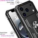 IKAZZ for iPhone 17 Pro Max Case 6.9 Inch with Screen Protector,Military Grade Shockproof Heavy Duty Protective Phone Cover Pass 16ft Drop Test with Magnetic Kickstand Car Mount Holder,Black