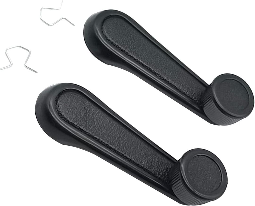 Interior Window Crank Handle Pair Set Black for Various Toyota Models - 1973-2017 Tundra Yaris Matrix Tacoma Corolla Camry Sienna T100 Previa 4Runner MR2 Pickup