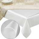 Quality Table Pad Protector, Superior Protection from Spills, Scratches & Heat - Reusable Vinyl Table Cloth with Cushion Flannel Backing (72" L x 54" W)