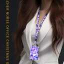 ID Badge Holder with Retractable and Detachable Lanyard, Cute Badge Reel Breakaway Lanyard with Carabiner Clip for Women, Teachers, Nurses, Students, Perfect Work and Office(Blue Purple Butterfly)