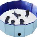 Artilife Whelping Box for Dogs and Puppies,Welp Box Whelping Pool,Whelping Pen for Dogs,Easy to Clean (39inch Dia.x12inch H(100x30cm), Blue)