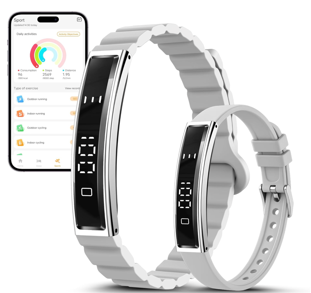 Smart Bracelet for Women, Health Activity Fitness Trackers, 24/7 Heart Rate & Stress Monitor, 24H Sleep Tracker, Smart Wristband with Free APP 2 Bands, Birthday Gifts