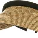 MG Ladies Sewn Braid Wheat Straw Clip-On Visor (Natural)