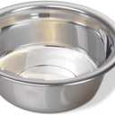Van Ness Pets Medium Lightweight Stainless Steel Dog Bowl, 32 OZ Food And Water Dish, Natural 2 Pack
