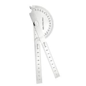 P.I.T. Stainless Steel Angle Protractor -180° Two Arm Ruler Adjustable Finder Angle Protractor Ruler Woodworking Machinist Measure Tools((10 cm/ 3.94 Inch)