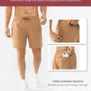 Cosmolle Men's 7" Quick Dry Stretch Hiking Shorts for Running Fishing and Outdoor Adventure with Multi Pockets (Brown, L)