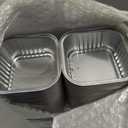 100Pcs Square Aluminum Baking Cake Pans with Clear Plastic Lids, Foil Pie Tin Tart Pans Disposable Ramekins Browni Baking Cups Dessert Cups for Wedding Birthday Party,5oz Pink