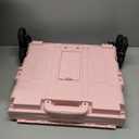 Foldable Utility Cart with Stair Climbing Wheels,Collapsible Rolling Crate with Magnetic Lid Telescopic Cover,Telescoping Handle,360 Rotate Wheel Hand Cart for Teacher Shopping Moving Grocery(Pink)