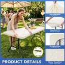 Fitted Tablecloth for 8 Foot Rectangle Tables-4 Pack Cream Elastic Outdoor Picnic Table Cover-Spandex Stretch Folding Table Cloths 8ft for Camping Dining Room Patio Kitchen Banquet Party, 30'' x 96'' | 4 Pack