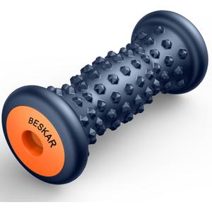 BESKAR Foot Massage Roller for Plantar Fasciitis Relief, Portable Reflexology Tool Pressure Point Massage Rollers, Deep Tissue Massages for Relieving Feet Arch Heel Pain, Myofascial Pain Syndrome (Navy Blue)