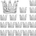 SOUJOY 18 Pack Tealight Candle Holder, Glass Crown Candle Holder, Crystal Votive Candle Stand for Dining Table Centerpiece Home Decor Wedding Part