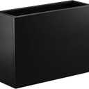 Metal Planter Box, Large Rectangular Window Box with Drainage Holes & Rust-Proof Coating, Modern Outdoor/Indoor Flower Box for Balcony, Patio & Herbs, Black, Size: 36”L x 12”W x 26“H