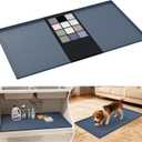 URMONA Waterproof Silicone Under Sink Mat 40'' x 22'' Shelf Liner for Kitchen and Bathroom, Cabinet and Counter Protector, Storage and Organizers, Litter Mat, Pet Cat Puppy Essentials(Dark Grey)