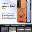 JAME for Samsung Galaxy S26 Case, Ring Holder Stand Kickstand, Slide Camera Cover with Screen Protector, Dual-Layer Shockproof Protective, Magnetic Accessory Friendly Galaxy S26 Phone Case, Orange