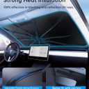 ULiXWH 2026 Upgrade Tesla Model Y & 3 Accessories Windshield Sun Shade Umbrella Thickened High-Density Nano Coating Heat Shield Protect Car from Sun Rays & Heat Damage Keep Cool & Protect Interior