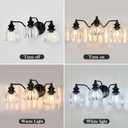 Piepooye Modern Bathroom Light Fixtures 3 Lights Black Vanity Light with Glass LampShade E26 Bulb Indoor Vanity Light Over Mirror for Bedroom Farmhouse Kitchen