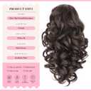 ZQIAN BEAUTY Claw Clip Ponytail Extension - 12 Inch Curly Ponytail Extension, Wavy Pony Tails Hair Extensions, Synthetic Hair Extensions Ponytail, Clip On Ponytails for Women (Color: Dark Brown)