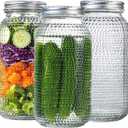 WELLIFE 3 Pack 64 oz Mason Jars Wide Mouth,Large Mason Jars for Pickling, Canning, Fermenting and Food Storage, Microwave & Dishwasher Safe