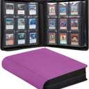 9-Pocket Trading Card Toploader Binder, Holds 360 3"x 4" 35PT Toploaders, Card Collection Albums with Sleeves for Sports Cards and Trading Card in 3 x 4" Rigid Card Holder - Purple