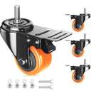 Stem Caster Wheels 2 inch Heavy Duty, Swivel Threaded Stem Mount Casters Set of 4 with American Size UNC 5/16"-18 x 1