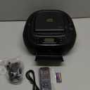 CD Cassette Player Combo, Hernpark Rechargeable Boombox with Bluetooth 5.1, Tape Recording, FM Radio, Super Bass, Stereo Sound, Aux/USB Drive, Headphones Jack, Boom Box for Indoor Outdoor (Black)