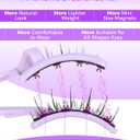 Cat Eye Magnetic Eyelashes Natural Look Wispy Magentic Lashes Reusable Magnetic Eyelashes with Applicator No Glue Needed Press on Magnetic Lashes by JIMIRE Quick to Wear by JIMIRE