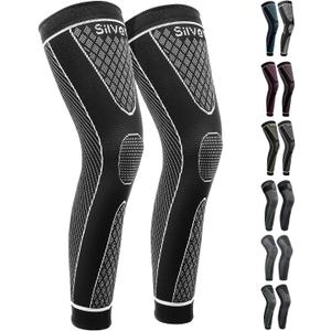 Full Leg Sleeves Long Compression Leg Sleeve Knee Sleeves Protect Leg, for Man Women Basketball, Arthritis Cycling Sport (Large)