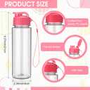 Maxcheck 30 Pieces Water Bottle Bulk 17 oz Plastic Sports Water Bottles Bulk with Handle Strap Lightweight Leakproof Drink Flip Top for Adults Fit Gym(Classic Style,Pink)