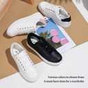 Vepose Women's Casual Fashion Sneakers Memory Foam Cute Tennis Shoes Low Top Lace Up Comfortable Walking Footwear for Everyday Work Travel 8002, Size 8.5