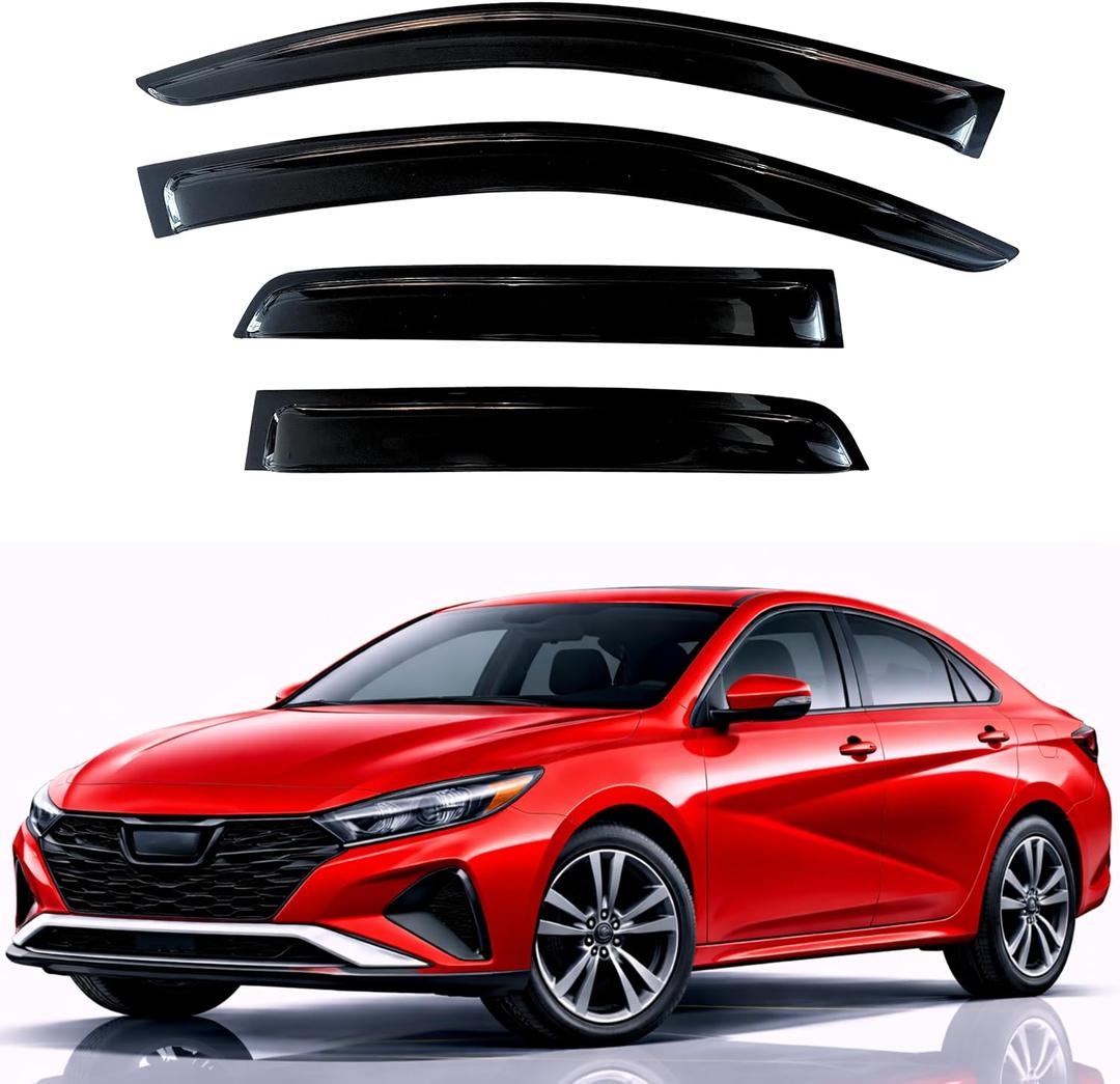 KPY Rain Guards Fit for 2021-2026 Hyundai Elantra, Out-Channel Window Visors Vent Wind Deflectors 4PC, Car Accessories for 21-26 Elantra