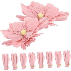 10pcs Artificial Crepe Tissue Flowers Wedding Bridal Baby Birthday Wall Décor Nursery Room Centerpieces Decorations