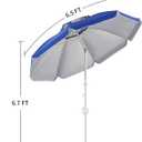 Aoxun Portable Umbrella with Stand, 6.5ft Sun Shade Umbrella with Stand, Lightweight Adjustable Standing with Sand Anchor and Carry Bag, Instant Sun Protection, Easy to Carry, Blue