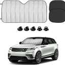 Dickno Car Windshield Sun Shade, 55.1"27.5" Foldable Front Window Shade Protect Your Car from Sun Heat & Glare Best UV Ray, Auto Windscreen Sun Blocker Shield with 2 Side Window Shades