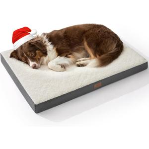 Bedsure Dog Beds Large Sized Dog - Comfy Flat Pet Beds with Removable Washable Cover, Orthopedic Egg Crate Foam Puppy Mat, Suitable for Pet Up to 65 lbs (36"L x 27"W x 3"Th, Grey)