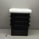 IRIS USA File Box, Plastic File Organizer with Lids for Letter/Legal File, Portable Document Box For Moving, Storage Bin with Durable and Secure Lid, Stackable Nestable BPA-Free, Black 35 Qt. 4 Pack