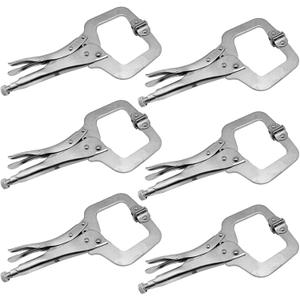 6 Pack 6 Inch C-Clamp Locking with Swivel Pads Heavy Duty Pliers Welding Clamps Clamps Heavy Duty for Craftsmen Home Workshop