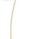 Globe Electric x Novogratz 61000043 62" Floor Lamp, Wood Toned, White Pleated Shade, Pivot Joint on Shade, On/Off Foot Switch, Black Cord, Modern Lighting for Living Room or Office
