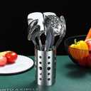 Stainless Steel Cooking Utensils Set, Berglander 13 Pieces Kitchen Utensils Set, Kitchen Tools Set With Utensil Holder Non-Stick And Heat Resistant,Dishwasher Safe, Easy to Clean (13 Packs)