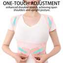 Posture Corrector for Women and Men Plus Size Full Back Support Brace Straightener Scoliosis Spine Upper Back Pain Relief Adjustable Shoulder Instant Posture Corrector with Hunchback (Pink, XXX-Large) (Pink)