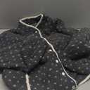 Women's Fleece Jacket Button Down Lapel Collar Sherpa Jackets Long Sleeve Contrast Quilted Outerwear (Grey) S