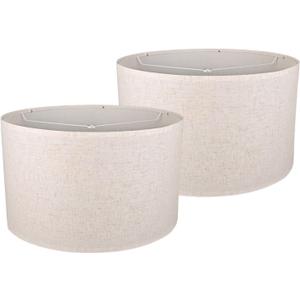 Line Lamp Shades Set of 2, Assembly Required Large Drum Lampshade 18" Top x 18" Bottom x 12" High, Replacement Lamp Shades for Table Lamps, Floor Lamps, Spider Fitter
