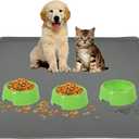 TidyFriend Silicone Pet Food Mat 28 x 30 Inches, Pet Tray for Food and Water, Non Slip Cat Food Mat, Dog Bowl Mat Waterproof, Pet Supplies (Dark Grey)